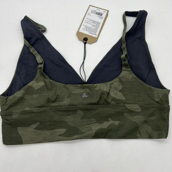 Prana Layna Brami Sage Camo Bra Bralette Size Medium NWT - Picture 4 of 5